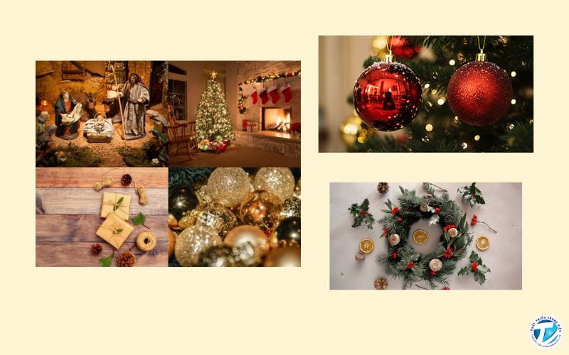 Vật liệu decor backdrop Noel 